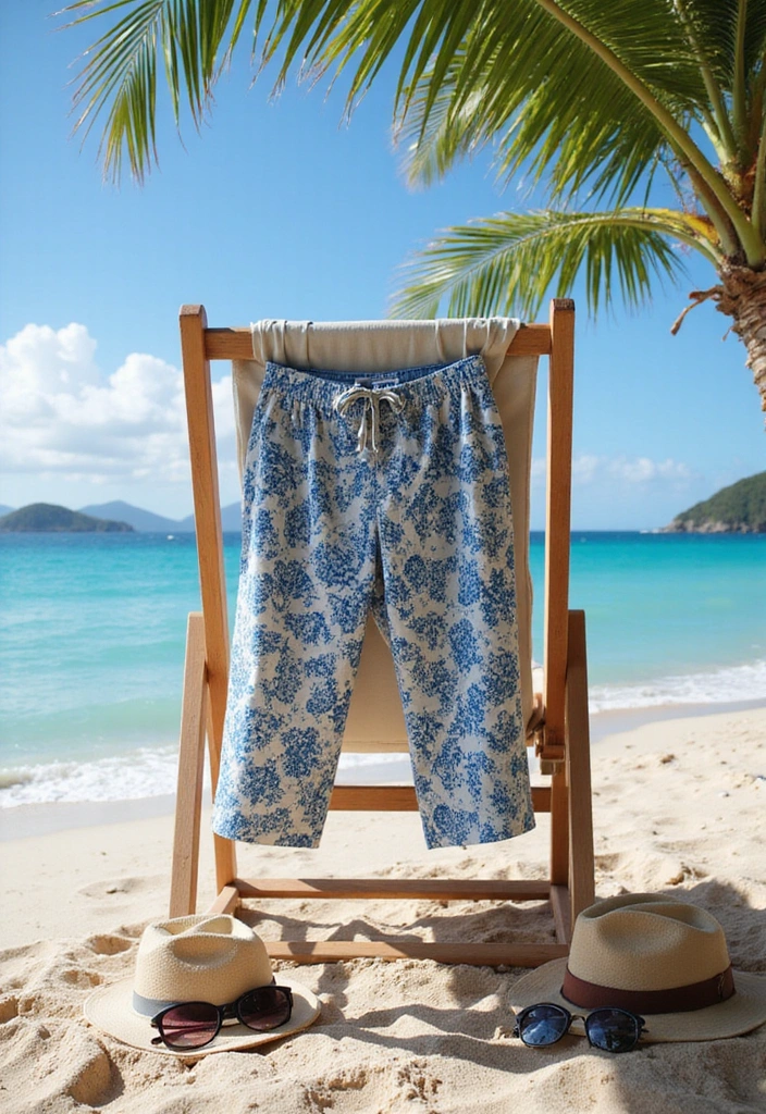 15 Beach Vacation Attire Ideas That'll Make You the Star of the Shore! - 13. Printed Beach Trousers