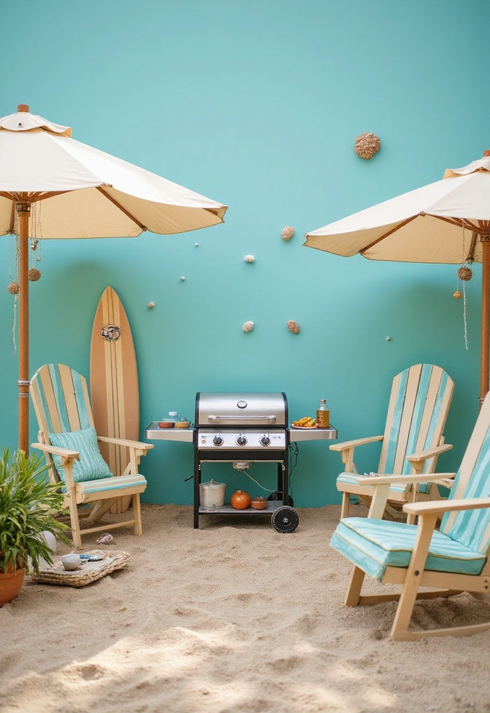 12 DIY Backyard Barbecue Setups That Will Have Your Neighbors Drooling - 5. The Beachy Escape