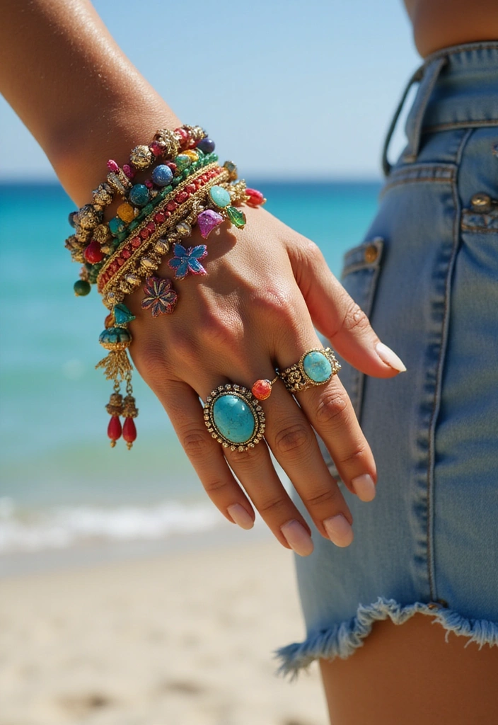 11 Island Getaway Fashion Ideas That'll Make You the Star of Your Next Beach Trip (Wait Until You See #8!) - 10. Accessorizing with Statement Jewelry