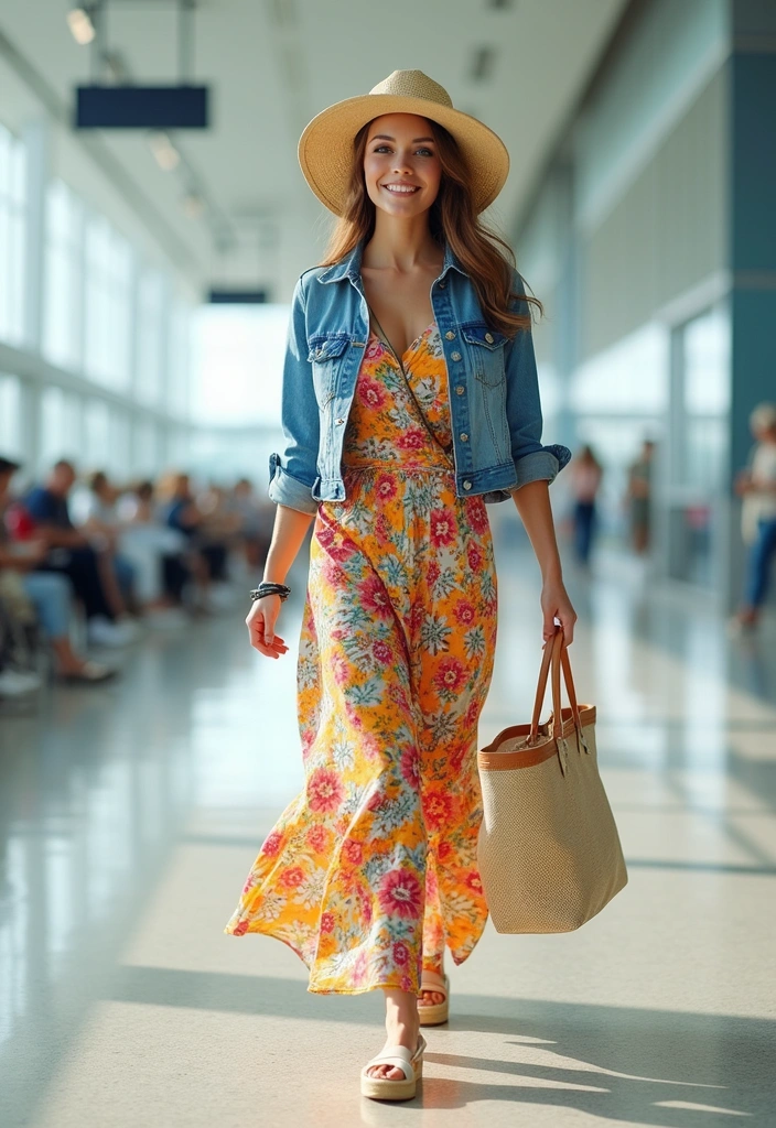 15 Stylish Airport Outfits That'll Make You the Best-Dressed Traveler! - 8. Floral Flair
