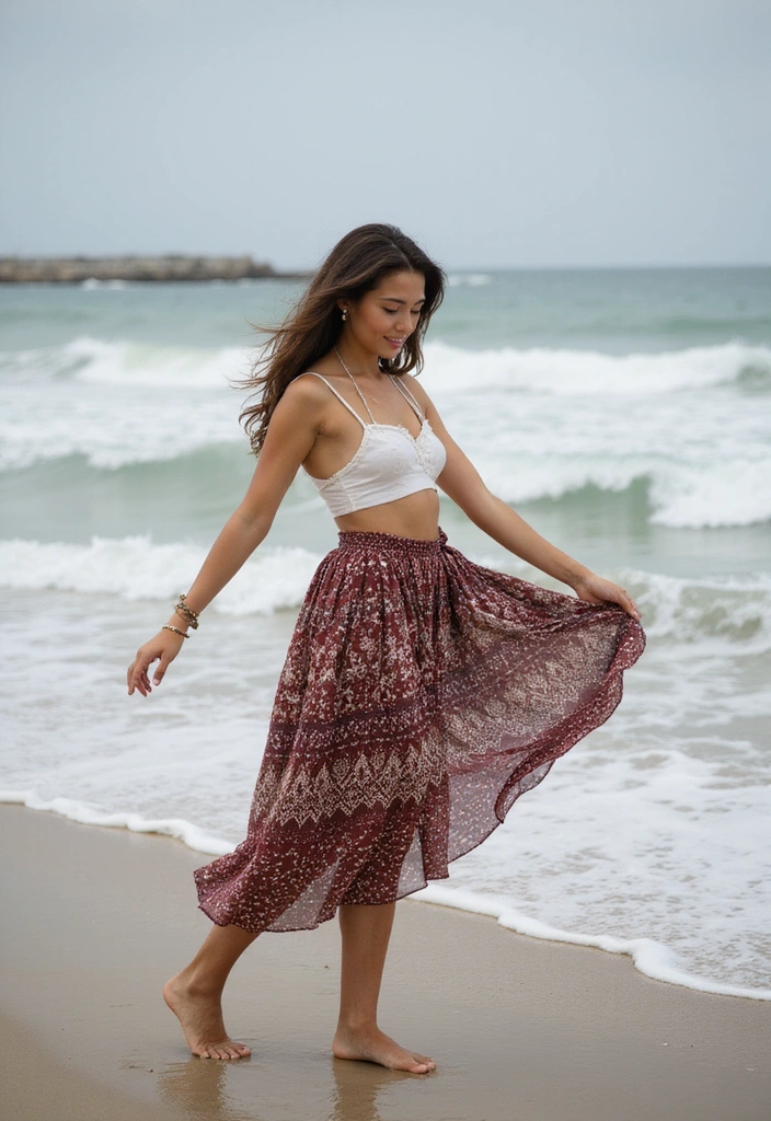 16 Boho Island Outfits That Will Make You the Queen of Beach Vibes! (You Won't Believe #9!) - 8. Flowy Skirts
