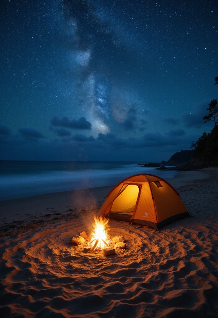 10 Adventurous Solo Beach Activities That Will Make You Rethink Your Vacation! - 7. Beach Camping – Sleep Under the Stars