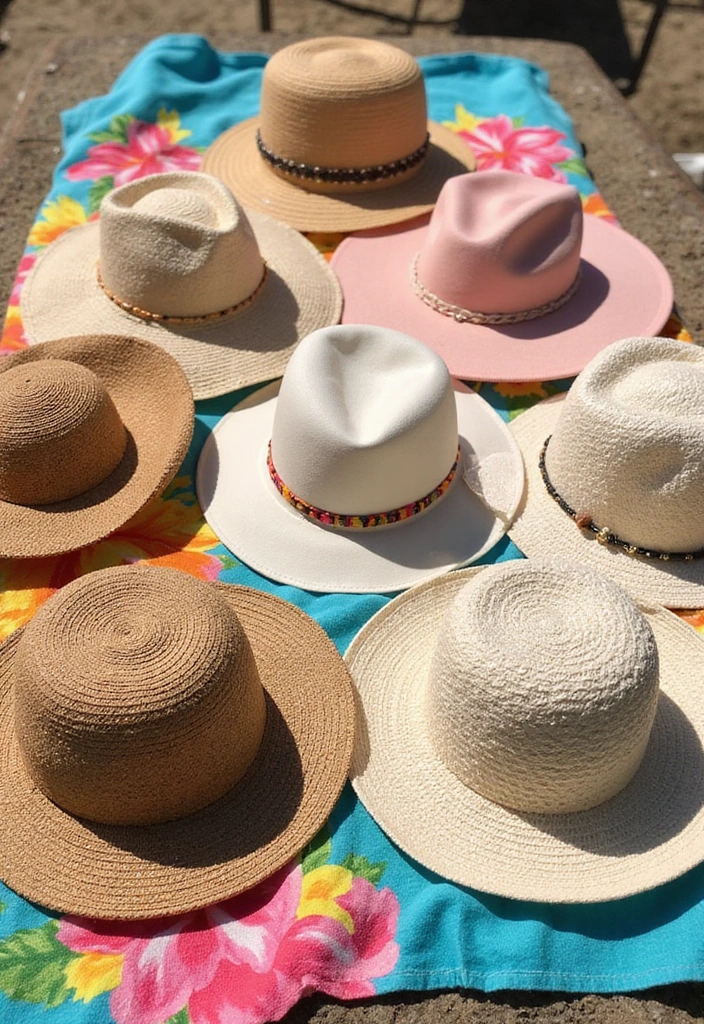 15 Tropical Resort Wear Outfits That Will Make You the Star of Your Next Vacation! - 9. Brightly Colored Hats