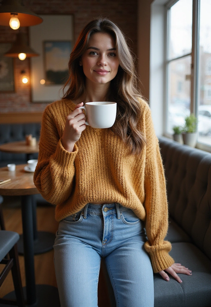 10 Winter Getaway Ensembles That Will Make You the Most Stylish Traveler! - 6. Timeless Denim and Knit Combos