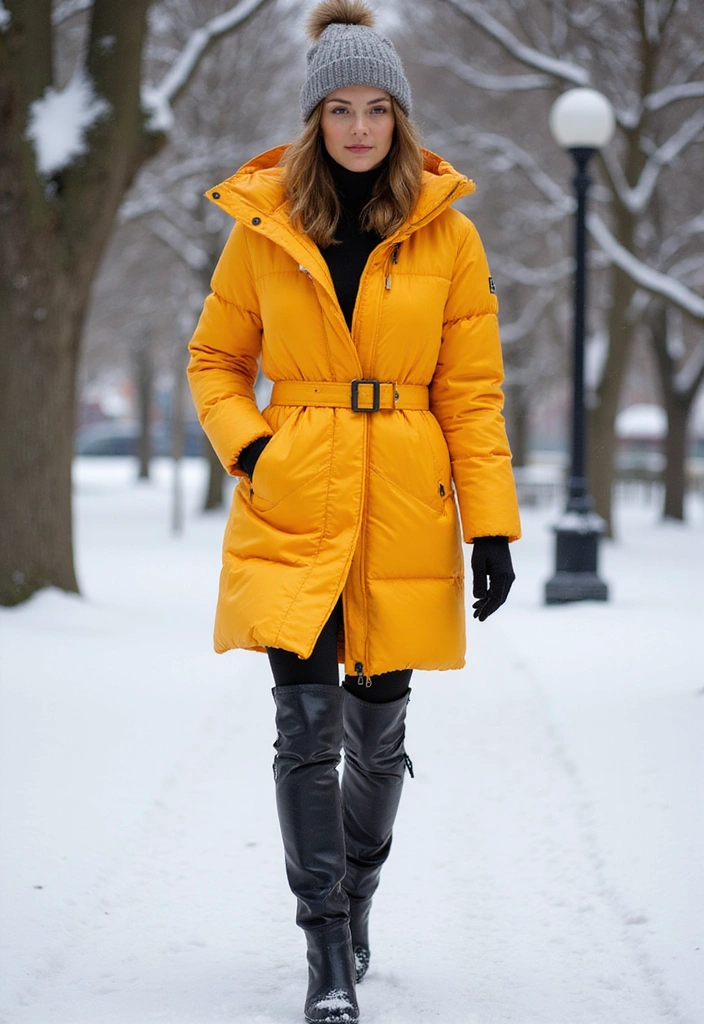 10 Winter Getaway Ensembles That Will Make You the Most Stylish Traveler! - 3. Chic Puffer Jackets with Statement Belts