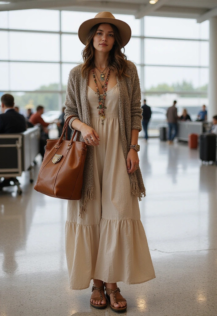 15 Stylish Airport Outfits That'll Make You the Best-Dressed Traveler! - 3. Bohemian Bliss