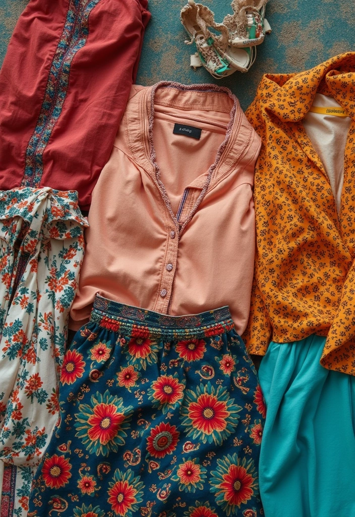 15 Stunning Boho Travel Outfits That'll Make You the Most Stylish Explorer! - 14. Patterns That Pop: Mixing and Matching