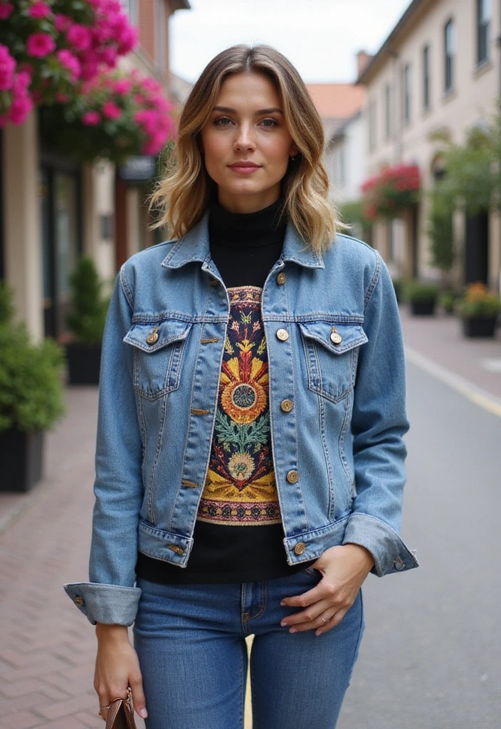 10 Vacation Layering Ideas That Will Keep You Stylish and Cozy on Your Travels! - 1. The Classic Denim Jacket Duo